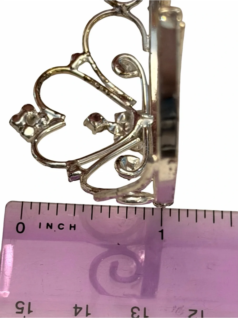 Tiara Hair Comb‎ Silver Tone Faux Rhinestone Quinceanera Play Doll Princess